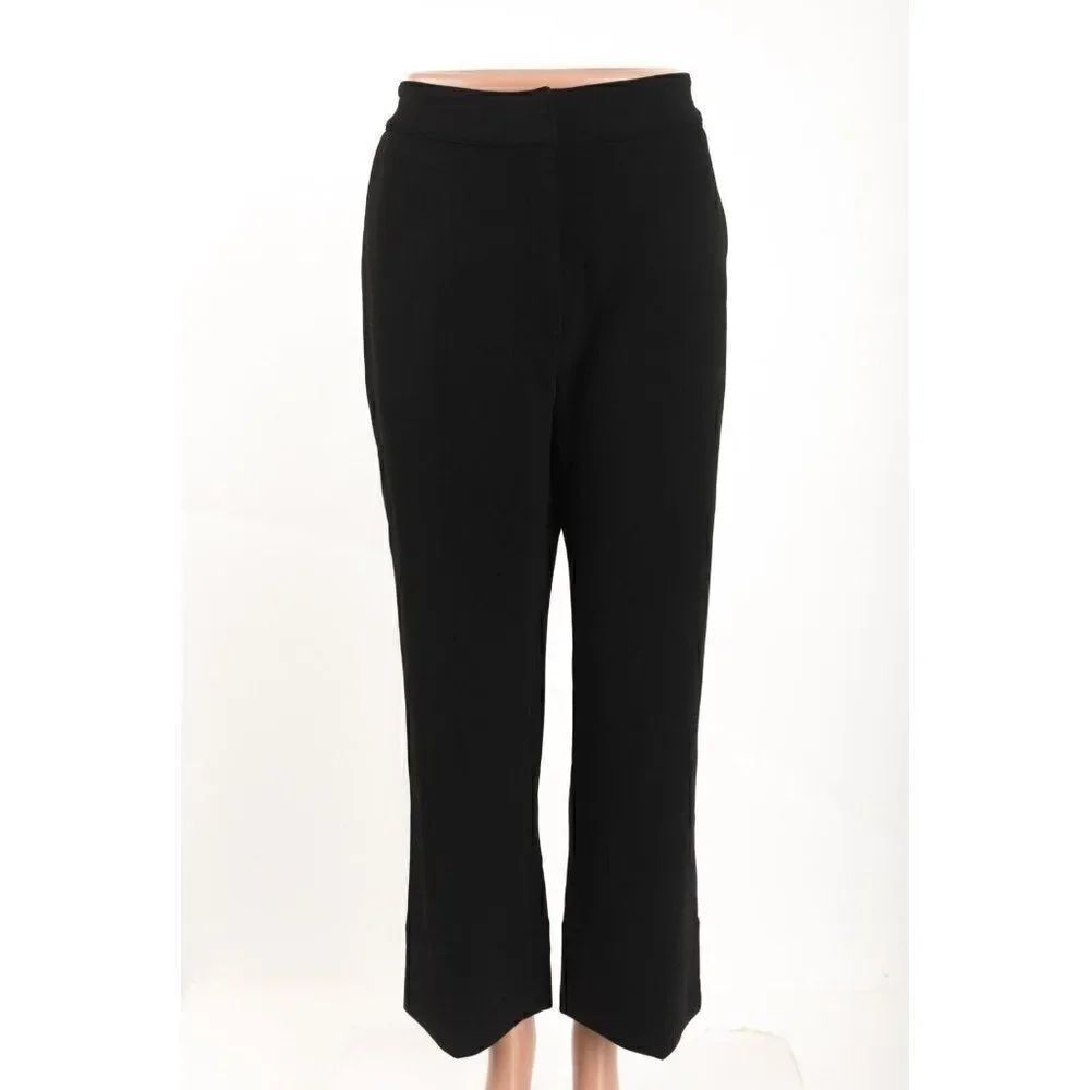 Proenza Schouler Womens Pants Trousers Crepe Size 10 Black Viscose Straight NWT
